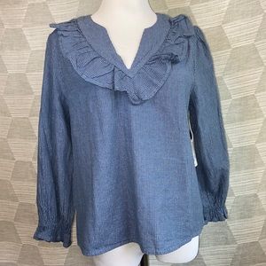 NWT {ana} ruffle collar shirt